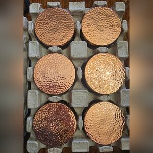 Set of 6 Glass Jars with Copper Hammered Lids